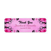 Light Fuchsia Floral Small Wedding Favor Labels (Voorkant)