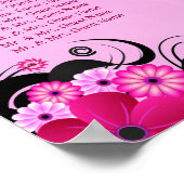 Light Fuchsia Floral Wedding 9 Table Seating Chart Poster (Hoek)