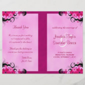 Light Fuchsia Floral Wedding Program Sjablonen (Voorkant)