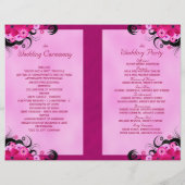 Light Fuchsia Floral Wedding Program Sjablonen (Achterkant)