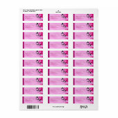 Light Fuchsia Floral Wedding Return Address Labels (Full Sheet)