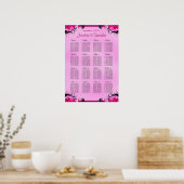 Light Fuschia 16 Wedding Table Seating Charts Poster (Keuken)