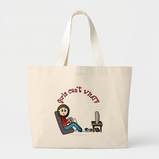 Light Gamer Girl Grote Tote Bag (Voorkant)