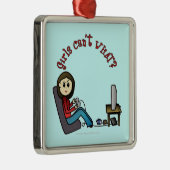 Light Gamer Girl Metalen Ornament (Rechts)