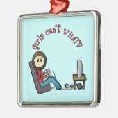 Light Gamer Girl Metalen Ornament (Links)