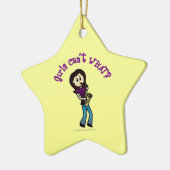 Light Girl die Saxophone speelt Keramisch Ornament (Links)