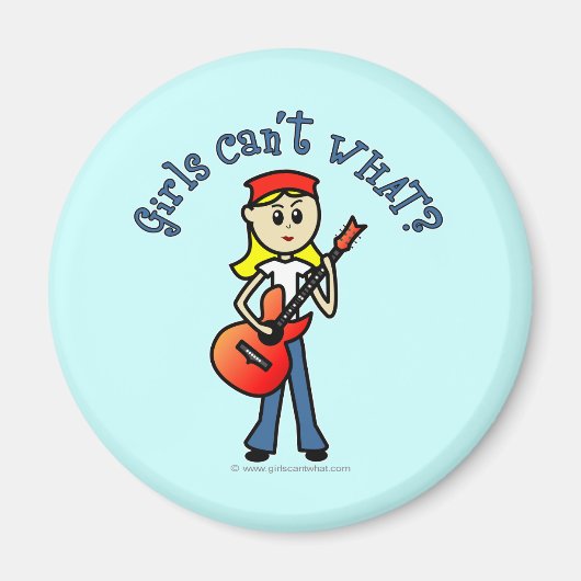 Light Girl Guitar-speler Magneet (Voorkant)