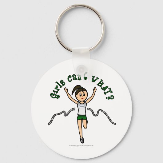Light Girl Runner in Green Uniform Sleutelhanger (Voorkant)