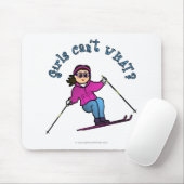 Light Girl Snow Skiing Muismat (Met muis)