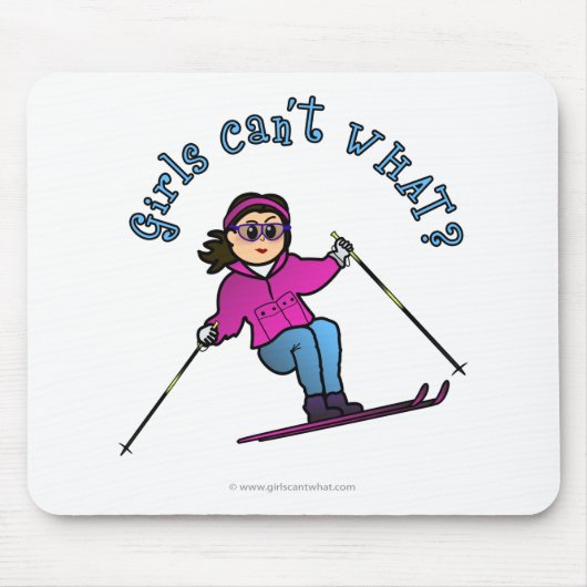 Light Girl Snow Skiing Muismat (Voorkant)