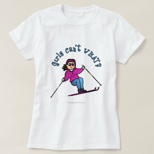 Light Girl Snow Skiing T-shirt (Design voorkant)