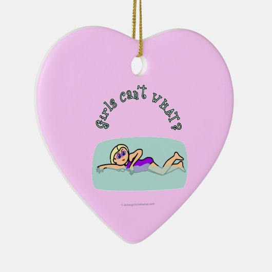 Light Girl Swimming Keramisch Ornament (Rechts)