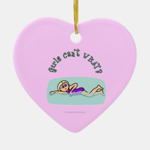 Light Girl Swimming Keramisch Ornament