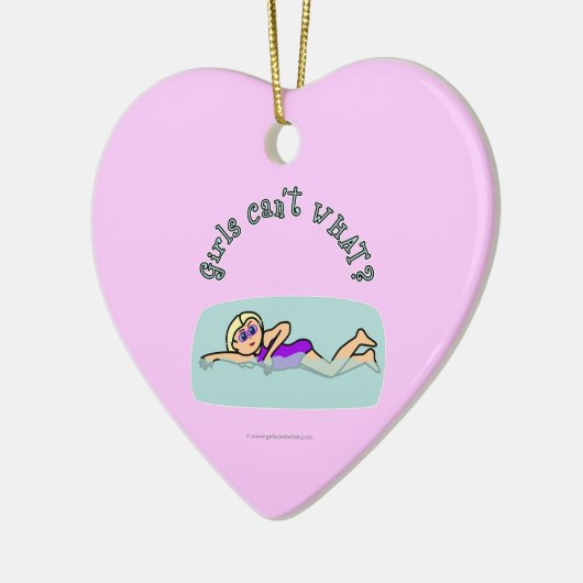 Light Girl Swimming Keramisch Ornament (Links)