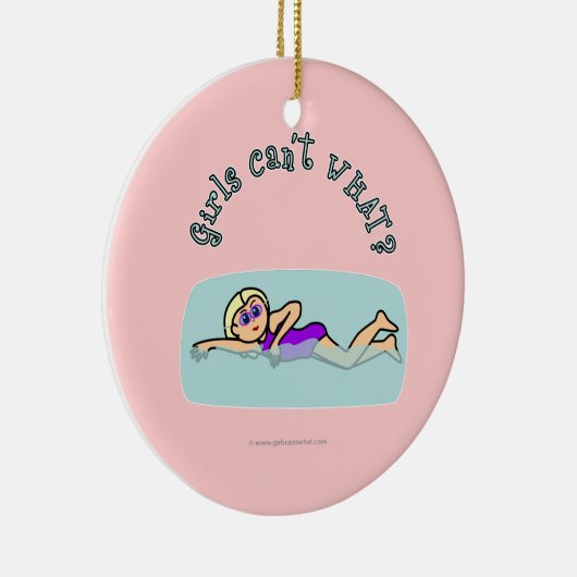 Light Girl Swimming Keramisch Ornament (Rechts)