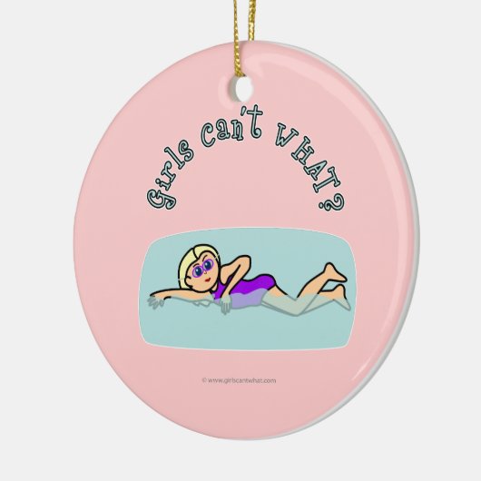 Light Girl Swimming Keramisch Ornament (Links)