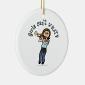 Light Girl Trumpet-speler Keramisch Ornament (Rechts)