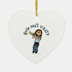 Light Girl Trumpet-speler Keramisch Ornament