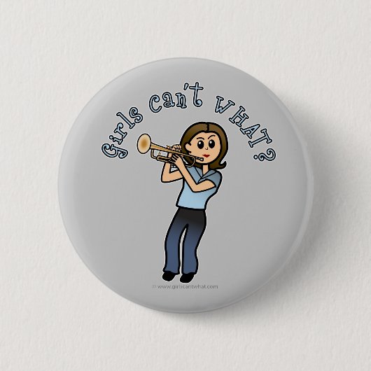 Light Girl Trumpet-speler Ronde Button 5,7 Cm (Voorkant)