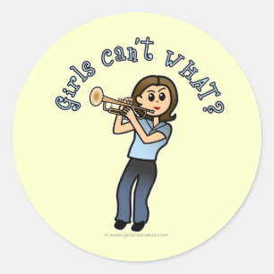 Light Girl Trumpet-speler Ronde Sticker