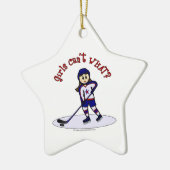 Light Girls Hockey Player Keramisch Ornament (Links)