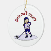 Light Girls Hockey Player Keramisch Ornament (Links)