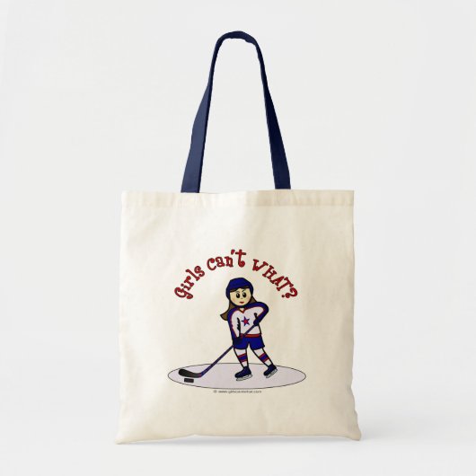 Light Girls Hockey Player Tote Bag (Voorkant)