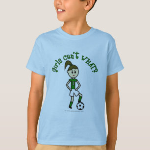 Light Girls Soccer in Green Uniform T-shirt