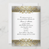 Light Gold Floral Swirl 50th Wedding Jubileum Kaart (Achterkant)