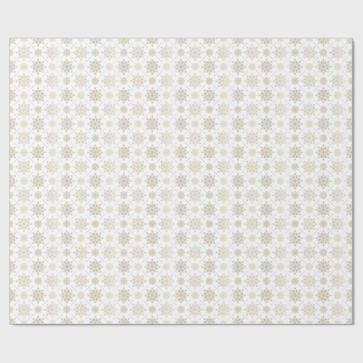 Light Gold-kerstsneeuwvlokken patroon Cadeaupapier (Vlak)
