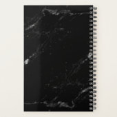 Light Gold-Wereldkaart op zwarte marmer Planner (Achterkant)