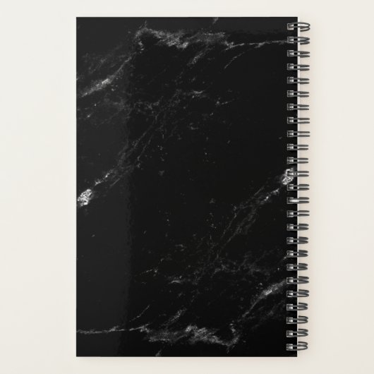 Light Gold-Wereldkaart op zwarte marmer Planner (Achterkant)