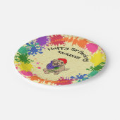 Light Goldendole Dog Fun Paint Art Party  Papieren Bordje (Gekanteld)