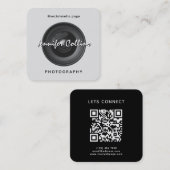 Light gray camera lens photography  vierkante visitekaartje (Voorkant / Achterkant)