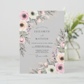 Light Gray Delicate Spring Wedding Kaart (Staand voorkant)