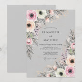 Light Gray Delicate Spring Wedding Kaart (Voorkant / Achterkant)