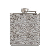 Light Gray Faux Tooled Leather Vinyl Heupfles (Achterkant)