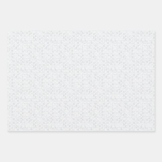 Light Gray Geometric Floral Pattern Inpakpapier Vel (Voorkant)