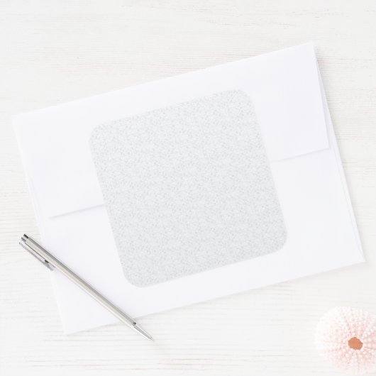 Light Gray Geometric Floral Pattern Vierkante Sticker (Envelop)