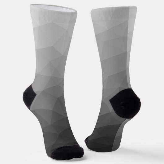 Light gray geometric mesh pattern Monogram Sokken (Gebogen)