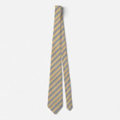 Light Gray & Gold Diagonal Striped Stropdas (Voorkant)