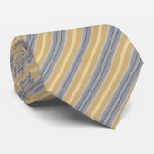 Light Gray & Gold Diagonal Striped Stropdas (Opgerold)