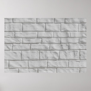 Light gray or white brick wall oppervlak textuur b poster