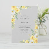 Light Gray Radiant Botanical Wedding Kaart (Staand voorkant)