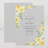 Light Gray Radiant Botanical Wedding Kaart (Voorkant / Achterkant)