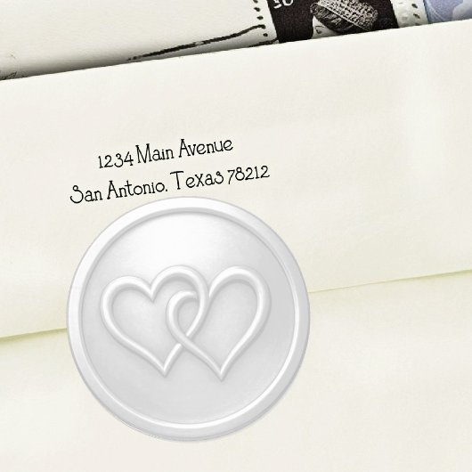 Light Gray Two Hearts Intertwined Wedding Ronde Sticker