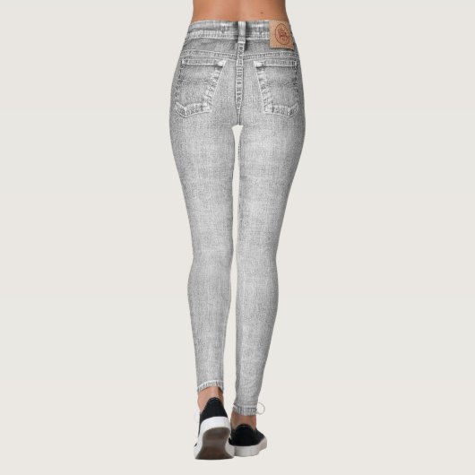 Light Gray Wash Jeans All-Over Printed Leggings (Achterkant)