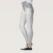 Light Gray Wash Jeans All-Over Printed Leggings (Links)