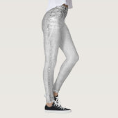 Light Gray Wash Jeans All-Over Printed Leggings (Rechts)