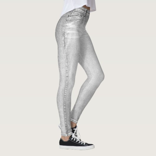 Light Gray Wash Jeans All-Over Printed Leggings (Rechts)
